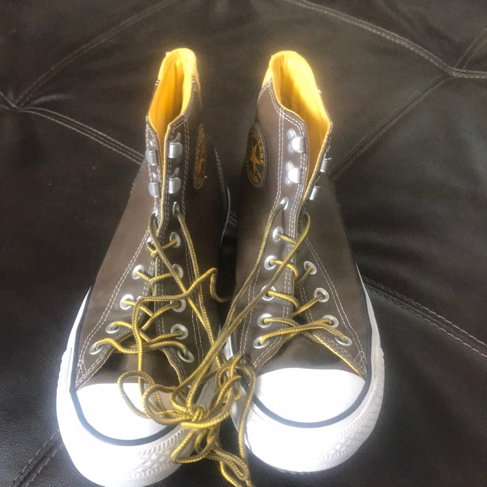 Converse All*Star brown and yellow high tops